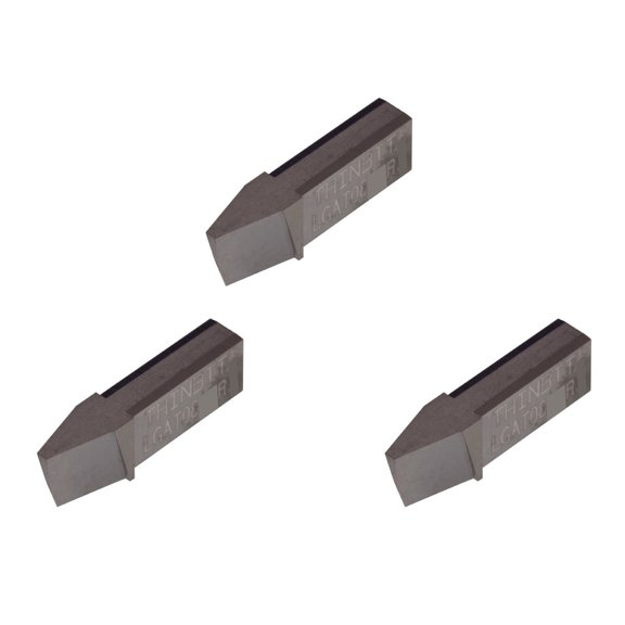 THINBIT 3 Pack LGAT08D2R 'L' Series, Uncoated Carbide, Acme Threading Insert for 8 TPI in Steel, cast Iron and Stainless Steel with Interrupted cuts.