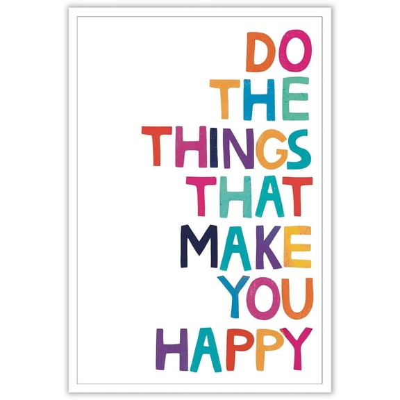 DO THE THINGS THAT MAKE YOU HAPPY Canvas Wall-Art Growth Quotes Self-Affirmation Mental Health Motivational Prints colorful letter Calming Corner wall decor