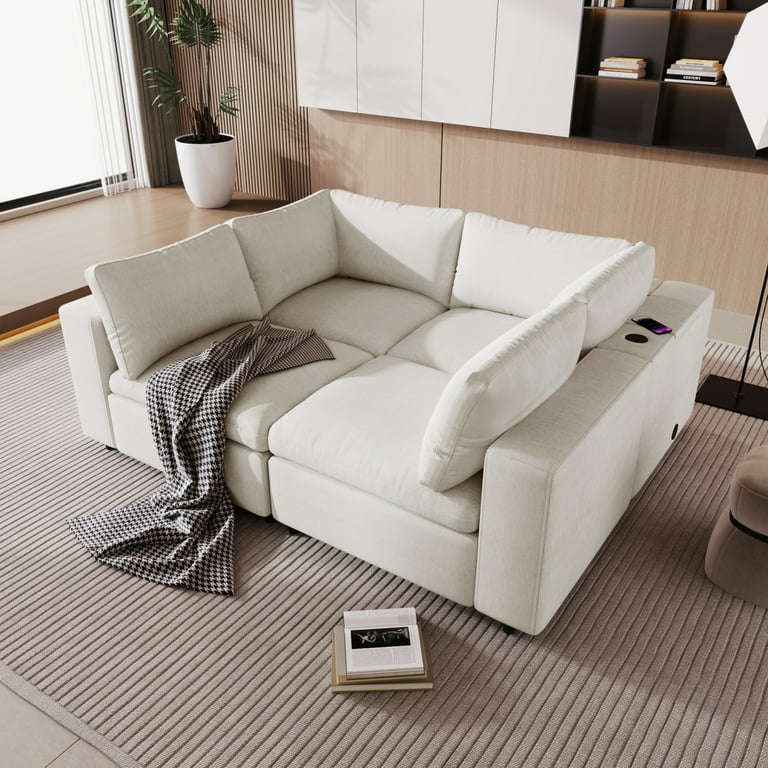 Couch with 2024 electrical outlets