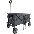 thumbnail image 1 of Harper & Bright Designs Collapsible Folding Wagon, Push Pull Foldable Beach Wagon Cart, Max load 220lbs, 38.19''L×23.62''W×39.37''H, Cement Grey, 1 of 9