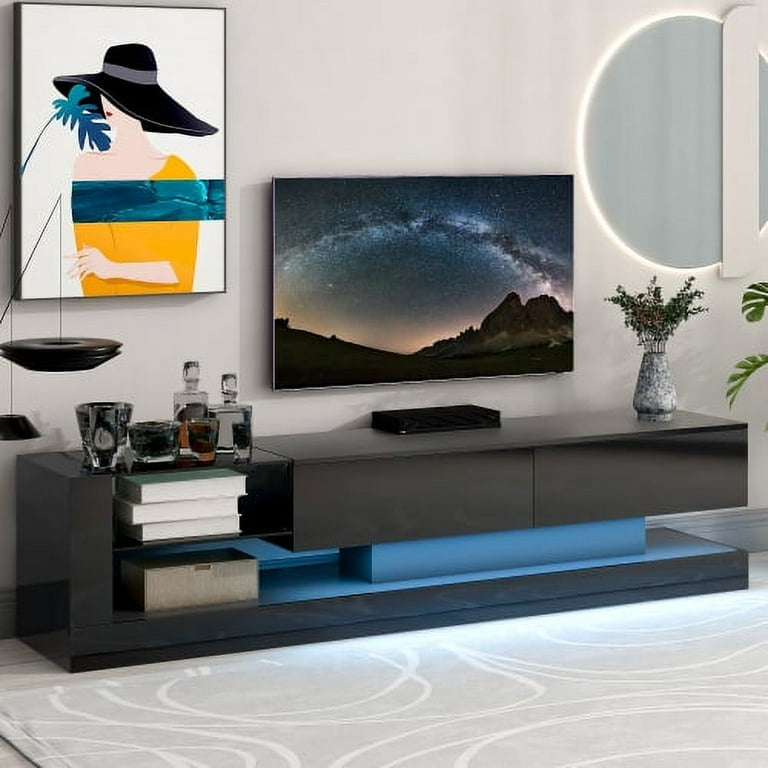 THINK 30 High Gloss Entertainment Center with 16 Colors LED Light