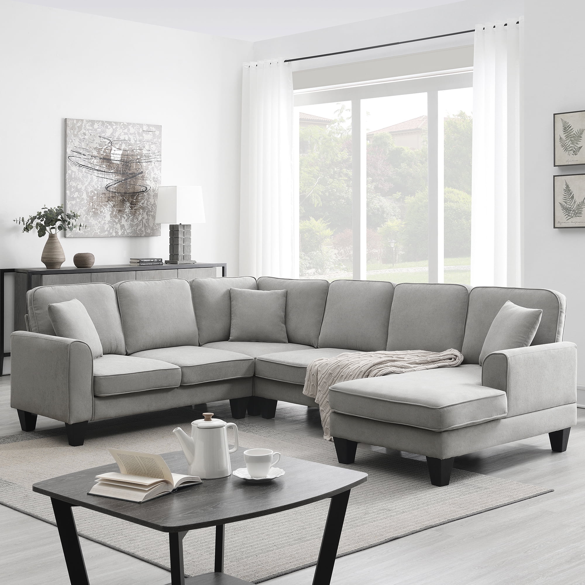 THINK 30 Modern Large Sectional Sofa U Shaped Couch Chaise Lounge