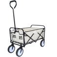 thumbnail image 1 of Harper & Bright Designs Portable Rolling Folding Garden Cart with 360 Degree Swivel Anti-Slip Wheels & Adjustable Handle, 220lbs Weight Capacity, White, 34''L×21''W, 1 of 8
