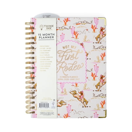 Think Ink 15 Month Weekly Twin Wire Planner, 7.5" x 10" Not My First Rodeo, April 2026 – June 2027