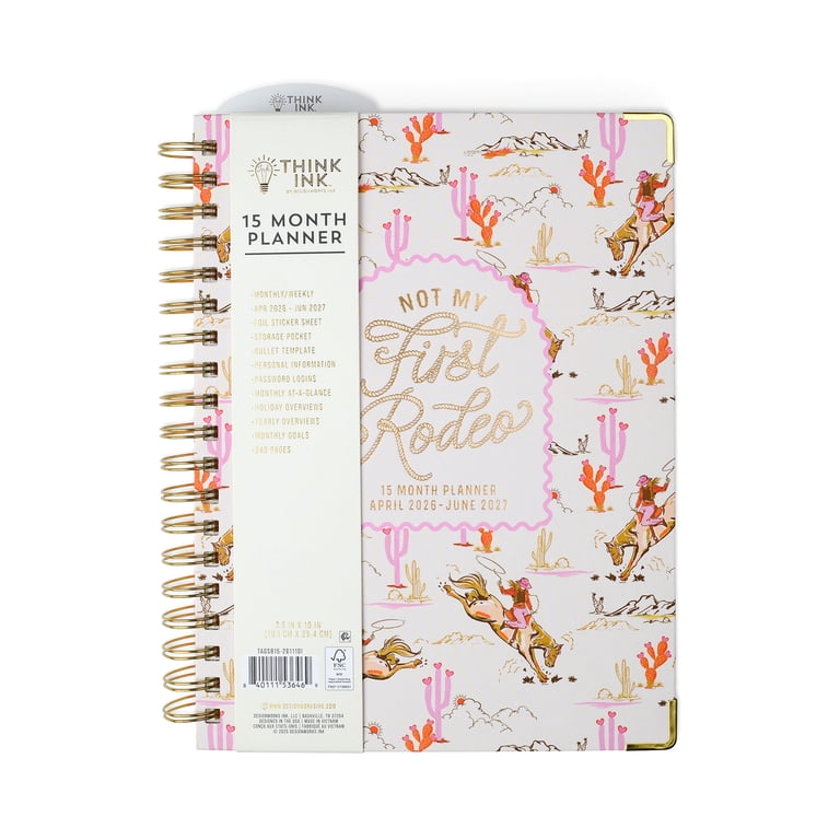 Think Ink 15 Month Weekly Twin Wire Planner, 7.5