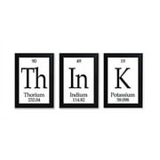 THINK Periodic Table Of Elements - Set of 3-11x14 Unframed Art Prints - Great Gift Decor for Geeks