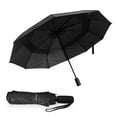 thumbnail image 1 of InnoLab Design Windproof Compact Umbrella (Black, 11.6 Inch) – Auto Open & Close, Lightweight Folding Travel Umbrella for Backpack & Car, 1 of 5