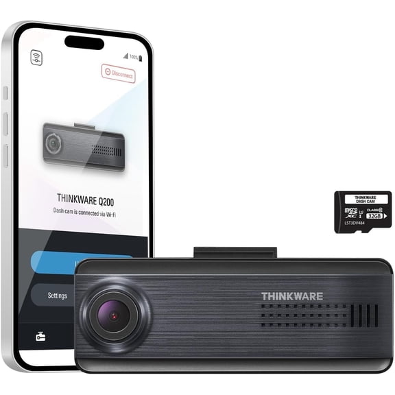 THINKWARE Q200 Parking Monitor Car Dash Cameras with Cable SD Card Holder