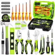 THINKWORK Tool Set - Household Hand Tool Kit with Plastic Storage Case, Insulated Electrician Screwdriver Set, Basic Home Repair Tools for Men & Women, DIY