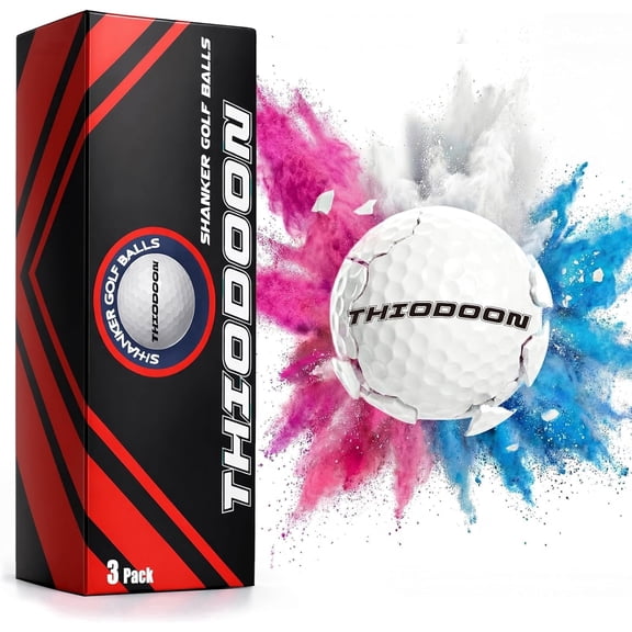 THIODOON 3 Pack Exploding Balls for Golf Party Gender Reveal Prank Funny Joke for Golfers - 3 Piece Set (3 White/Blue & Pink & White)