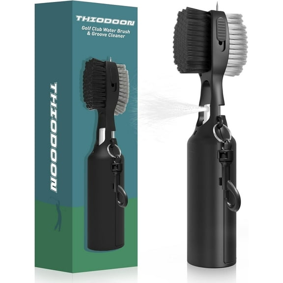 THIODOON Golf Club Cleaner Brush with 4 Oz Water Spray, Nylon and Steel Bristles, Retractable Golf Brush and Groove Cleaner with Clip for Golf Bag, Golf Accessories for Men and Best Golf Gifts