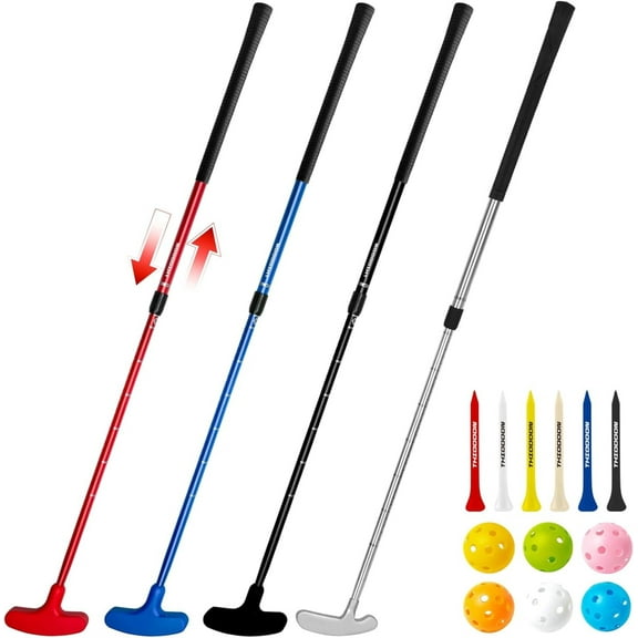 THIODOON Golf putters for Men and Women 4 Pack Two-Way Kids Putter Mini Golf Putter for Right or Left Handed Golfers Adjustable Length Golf Putter Suitable for Children, Teenagers and Adults