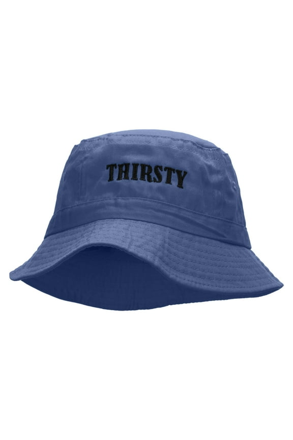 THIRSTY Embroidered Bucket Hat - Periwinkle OSFM