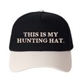 thumbnail image 1 of THIS IS MY HUNTING HAT. Letter Embroidered Color Block Trucker Hat Unisex Adjustable Cotton Breathable Fashion Cap for Travel Daily Wear, 1 of 10