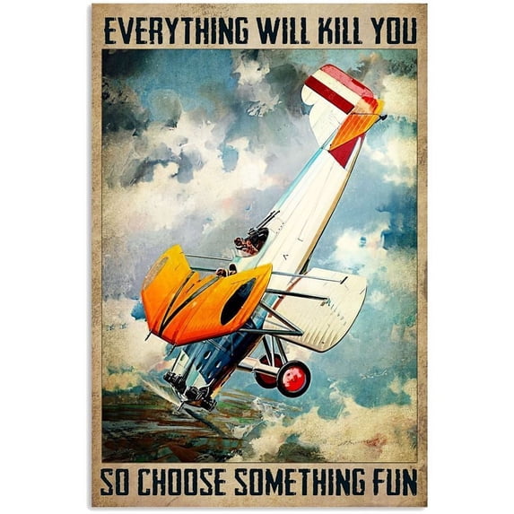 THIYOTA Pilot Poster Everything Will Kill You So Choose Something Fun Art Picture Puzzle 300 Pieces