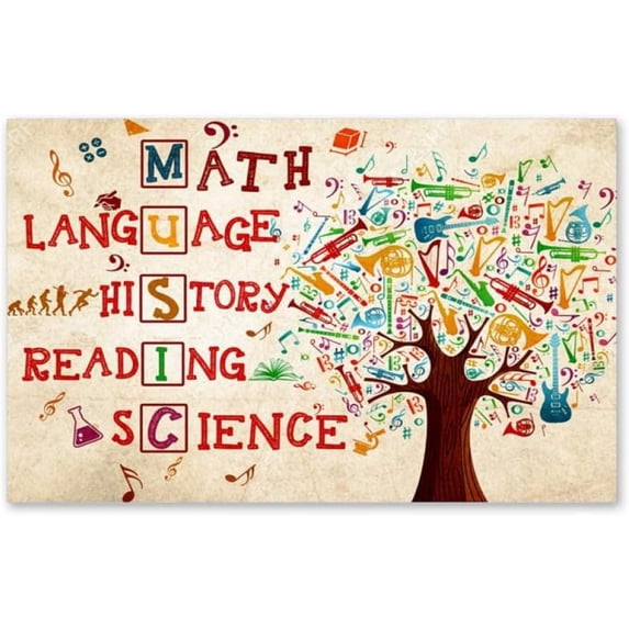 THIYOTA Puzzles 300 PCSMath Language History Reading andcience Giving Music Lovers Colorful, Funny PosterArt Gift Retro Picture