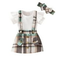 thumbnail image 1 of THJRPQJFD 2 Piece Outfits Toddler Airport Travel Vacation Sets for Girls Lounge Sets Short Sleeve Top & Wide-Leg Pants Soft Loungewear Suits Kids Clothes, 1 of 7