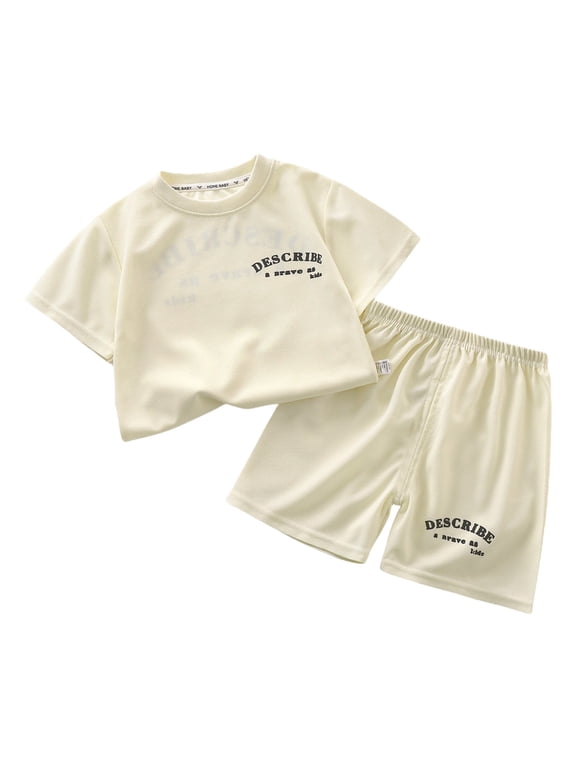2PCS Sets for Baby Girls Dance Outfit Kids Letter Crop Top and Dolphin Shorts Set for Sport Gymnastic Dancing Swimming Toddler Girls Clothes