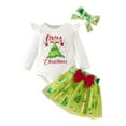 thumbnail image 1 of THJRPQJFD Baby 1st Christmas Outfit Christmas Outfits for Boys Toddler Girls Christmas Long Sleeve Onesies 6-9 Months 14/16 Girls Clothes Girls, Mint Green 3-6 Months, 1 of 9