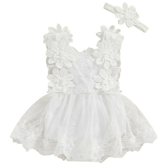 THJRPQJFD Baby Girl Jumpsuit Baby Girl Baby Coveralls Summer Clothes Lace Romper Skirt Dress Outfits Sleeveless Flower Outfit Charming Summer Look 3t Boys Clothes