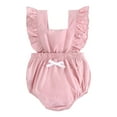 thumbnail image 1 of THJRPQJFD Baby Girls Linen Clothes Rompers Infant Summer Jumpsuits Newborn Girl Basic Plain Ruffle Short Sleeve Romper Infant Girl Clothes Baby Onesies Summer Outfit, 1 of 9