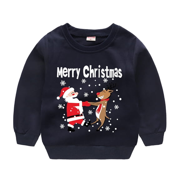 THJRPQJFD Blue Christmas Shirt Sparkly Tops for Girls Boys Tshirt Size 10-12 6 Month Baby Girl Clothes Kids Clothes Girls Size 7-8 Clothes for Kids, 2-3 Years