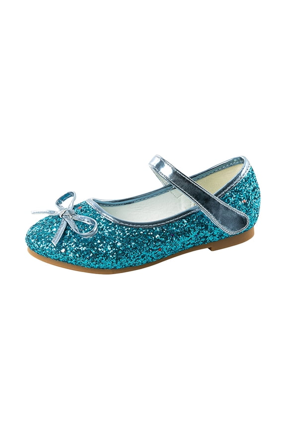 Girls Classic Shoes with Bow Girl Ballet Flats Toddler Glitter Flower Girl Princess Wedding Pageant Dress Shoes for Kid Toddler