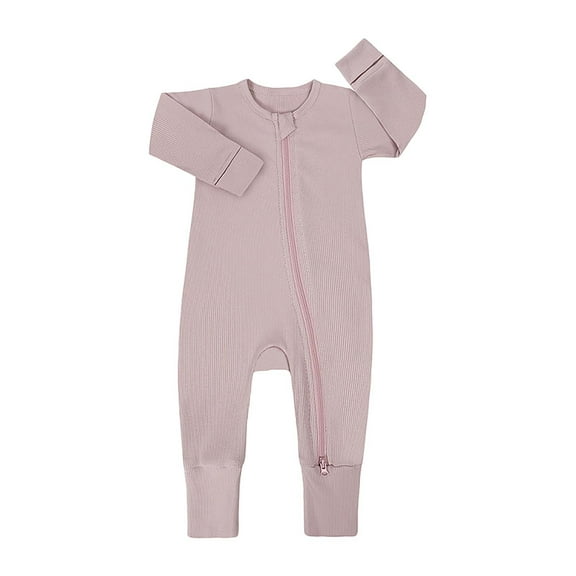 THJRPQJFD Girls Jumpsuits Size 10-12 Spring 3 Month Onesies Boys Autumn and Winter Long Sleeved Double Zipper Wrapped Hands and Feet Pajamas Warm Sleepwear One Year Old Girl Birthday Gifts