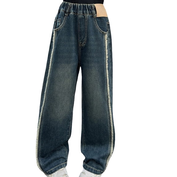 THJRPQJFD Loose Fit Jeans Plus Size Jeans Black High Waisted Jeans Baggy Sweat Pants Christmas Gifts for Kids 8-12 Girls Boy Gifts Cool Gifts, Blue 10-11 Years
