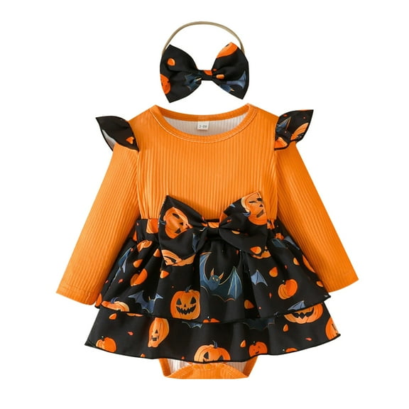 THJRPQJFD Mom and Me Matching Outfits Big Brother Little Sister Outfits Toddler Girl Halloween Outfit Romper Boys Size 10 Clothes Little Girls, Orange 0-3 Months