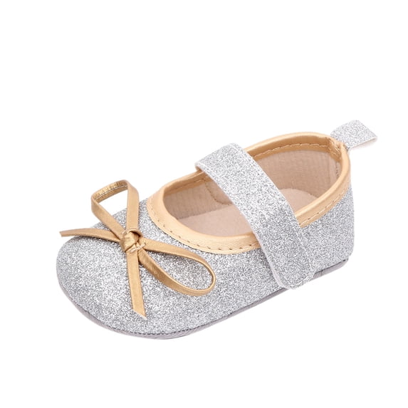 THJRPQJFD Size 13 Girls Shoes Baby Boy Shoes Toddler Size 8 Shoes Boys Kids Girls for 1 Year Old Boy Size 2 Boys Shoes Extra Wide Toddler Shoes, Silver 6-9 Months