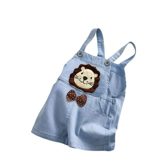 THJRPQJFD Suit for Kids Toddler Baby Long Sleeve Onesies Girls and Boy's Denim Suspender Jeans Overalls Jean Overall Summer with Cute 3d for Baby Girl and Boy Cool Denim Teen Girl Trendy