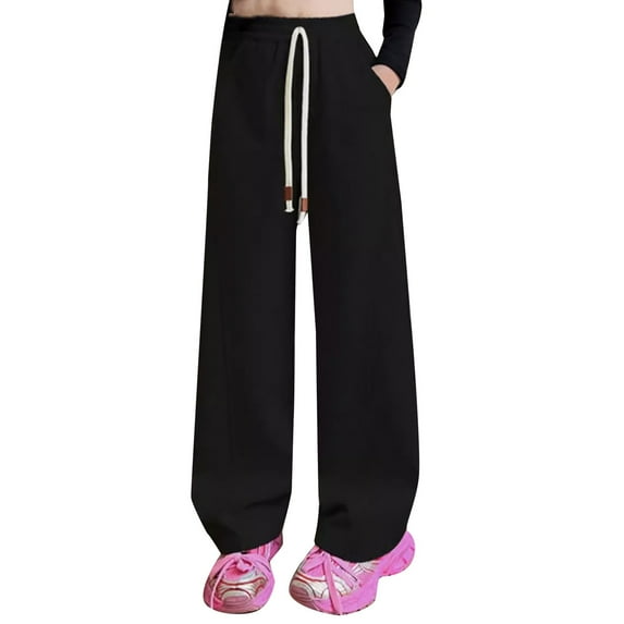 THJRPQJFD Sweatpant Jeans Training Pants Teen Girl Sweatpants Long Pants Girls Plaid Pants Stretchy Work Pants 4t Clothes for Girls, Black 11-12 Years