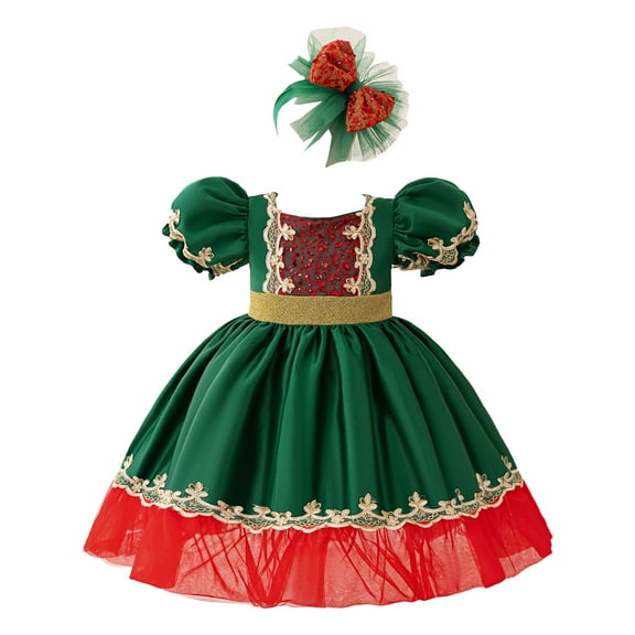 THJRPQJFD Winter Wedding Dress Smocked Christmas Dress Little Girls Christmas Dresses Size 6-7 Long Sleeve Christmas Girls 5t Thanksgiving Outfit, 4-5 Years