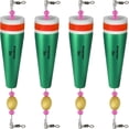 thumbnail image 1 of THKFISH 3/4/5Inch-4Pcs Fishing Float, Popping Cork Trout, Float Rig Weighted, for Fishing Saltwater,Green, 1 of 9