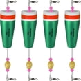 thumbnail image 1 of THKFISH 3/4/5Inch-4Pcs Fishing Float, Popping Cork Trout, Float Rig Weighted, for Fishing Saltwater,Green, 1 of 9