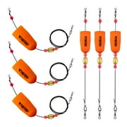 THKFISH Fishing Bobbers Fishing Floats and Bobbers for Fishing Popping Cork Float Rig Weighted Popping Floats Saltwater Rattle ORANGE-4PCS
