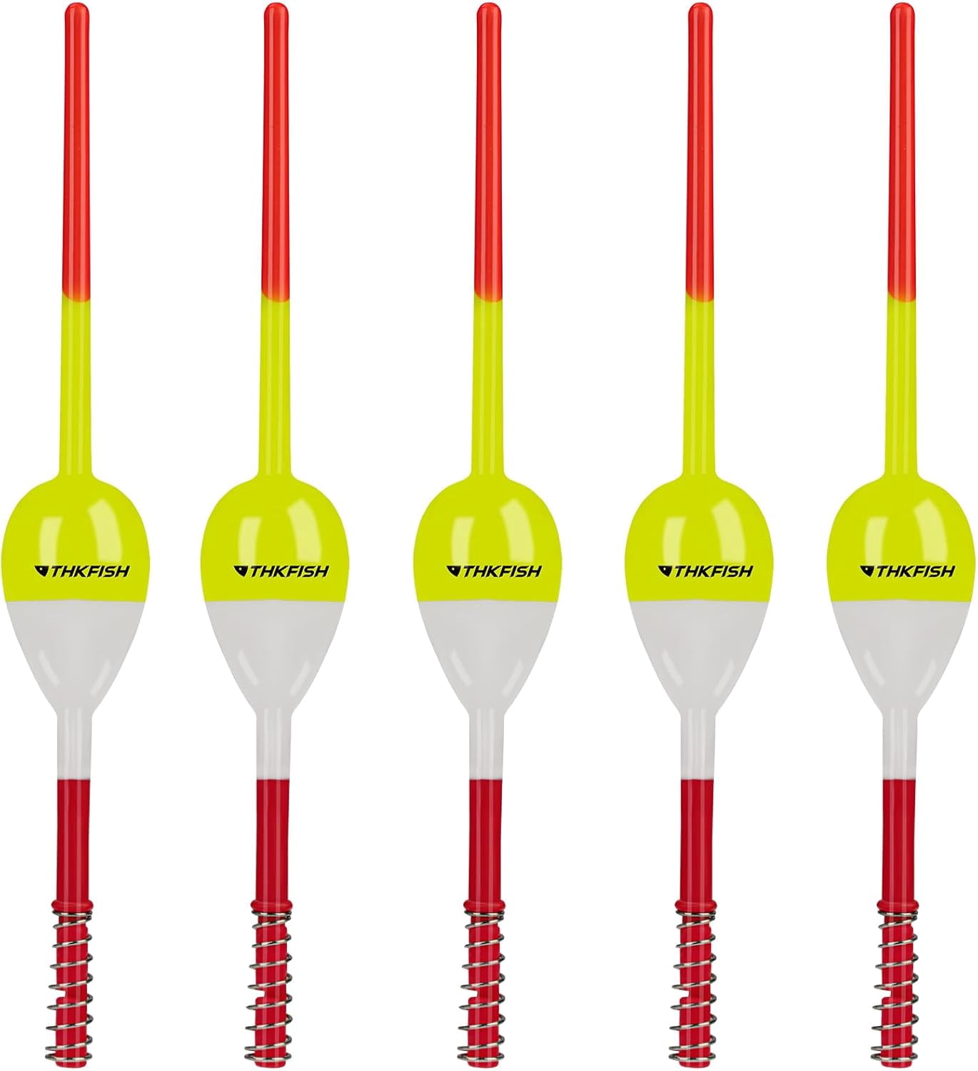 THKFISH Fishing Floats and Bobbers Balsa Wood Floats Spring Bobbers ...