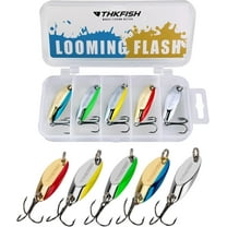 THKFISH Fishing Lures Fishing Spoons Lures Trout Lures for Trout Pike bass Crappie Walleye 3.5g(1/8oz) 5.5g(1/5oz) 7.5g(1/4oz) 10.5g(3/8oz) 14.5g(1/2oz) 21.5g(3/4oz) 5pcs