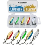 THKFISH Fishing Lures Trout Lures Fishing Spoons Lures for Trout Pike Bass Crappie Walleye Color B 3/8oz 5pcs