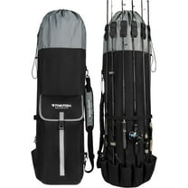 THKFISH Fishing Rod Bag，Fishing Rod Case 900D Oxford Cloth Fishing Pole Travel Case Fishing Rod Carrier Case for Storing Up to 6 Rods with Reels and Equipment
