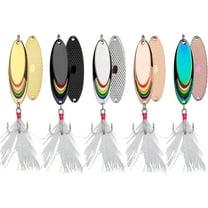 THKFISH Fishing Spoons 5Pcs Trout Bass Pike Crappie Walleye for Freshwater/Saltwater , Reflective Spoons Bait with Treble Hooks Fishing Tackle1/8oz 1/6oz 1/4oz 3/8oz 1/2oz