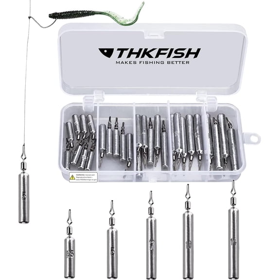THKFISH Fishing Weights Sinkers Set,28PCS Fishing Sinker Drop Shot Weights Kit,Drop Shot Rig Wacky Hooks for Saltwater Freshwater Bass Fishing