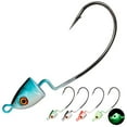 thumbnail image 1 of THKFISH Jig Heads for Fishing Hooks Bass Fishing Lures Texas Rig Hooks Swimbait Jig Heads Five Colors 1/5oz 10pcs, 1 of 9
