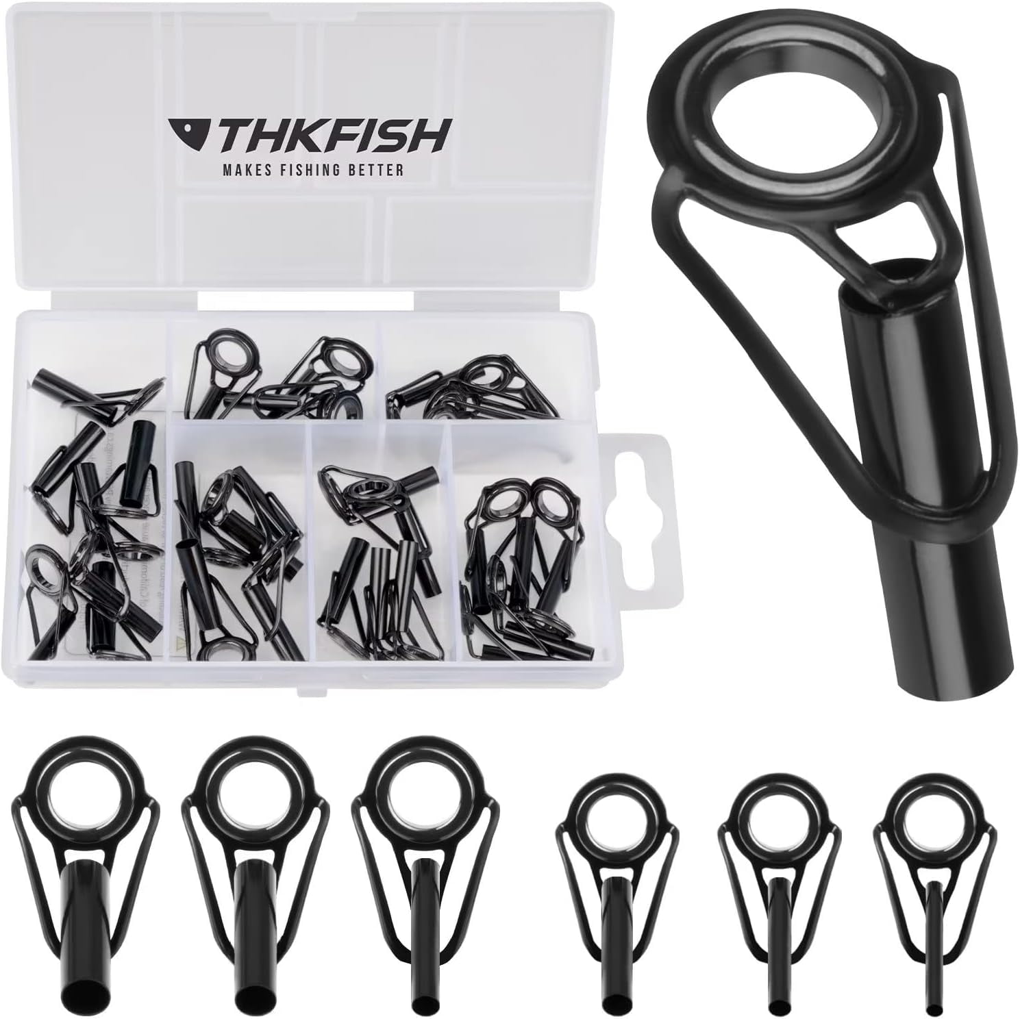 Rod Tip Fix THKFISH Rod Tip Repair Kit, Fishing Stainless Steel Ceramic Ring Guide ...