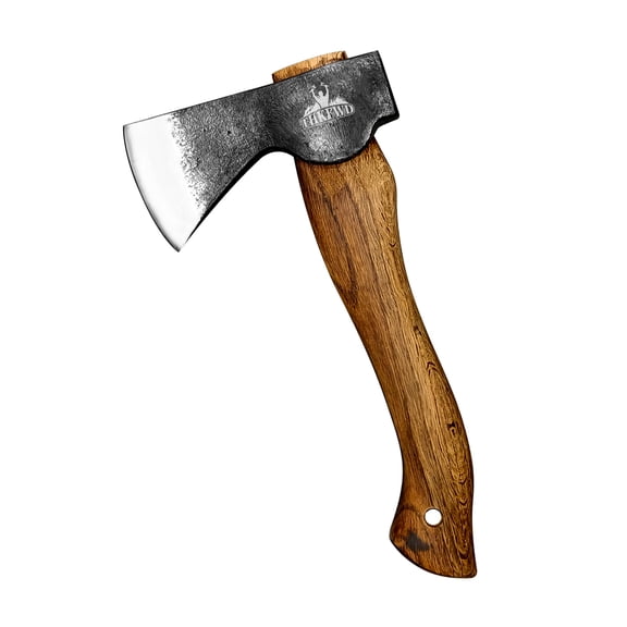 THKFWD 11" Camping Hatchet,High Carbon Steel Axe with Wooden Handle,Portable Mini Axe for Camping ,Backpacking