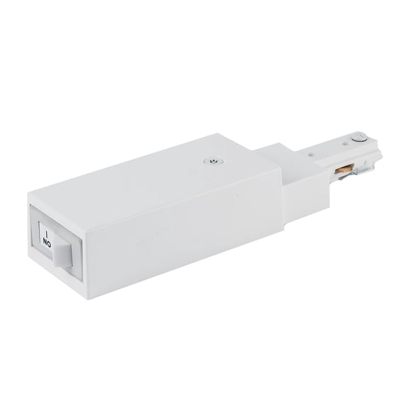 THL-HLES-1/2A-WT-WAC Limited-Accessory - 2.5 Inch 500mA H Track Slim Live End Connector Current Limiter with Switch-White Finish