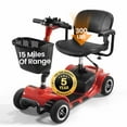 thumbnail image 1 of THLAND 4 Wheel Mobility Scooter - Portable Folding Electric Mobility Scooter Ideal for Seniors, Adults, Handicapped, and Elderly Travelers. Comes with Battery, Charger, and Basket Included，Red, 1 of 10