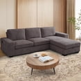 thumbnail image 1 of THLAND 99" Convertible Sectional Sofa Couches for Living Room, Modern 3-seat sofa with chaise longue, Detachable and Washable Cover, USB and Type-c Charging (Chenille,Dark Grey), 1 of 9