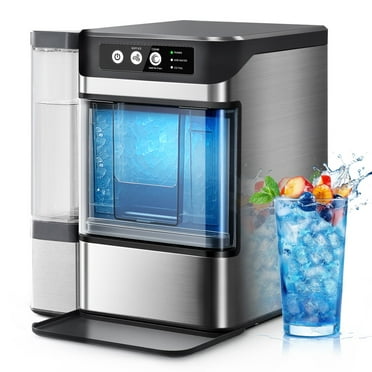 THLAND Chewable Crunchable Countertop Nugget Ice Maker with 0.793 Gallon Tank，Large Capacity Ice Makers Countertop,41Lbs/24H, Self-Cleaning, One-Click Operation, Stainless Steel Silver